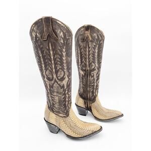 Old Gringo Women's 8 Mayra Cobra Camel Exotic Leather Tall Western Cowgirl Boots